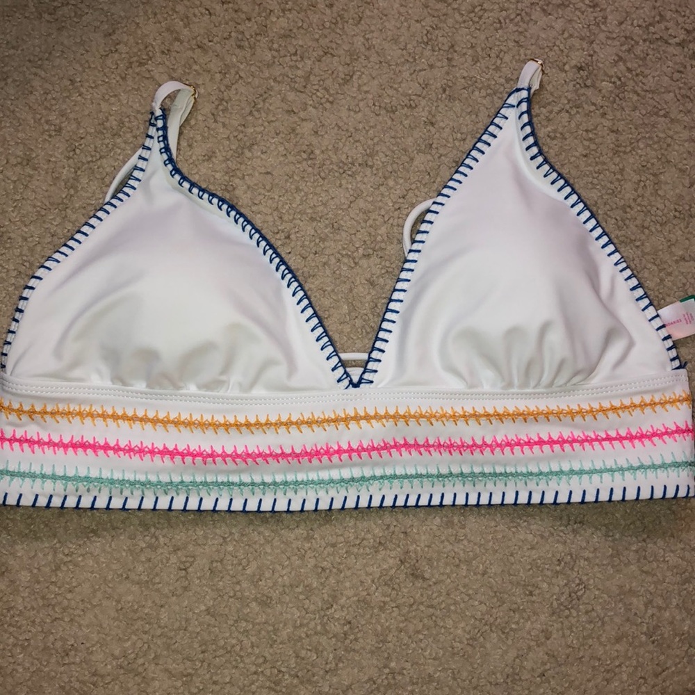 nwot colorful triangle bikini top